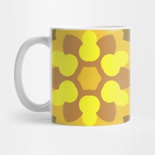 Retro Mandala Flower Yellow Purple and Green Mug